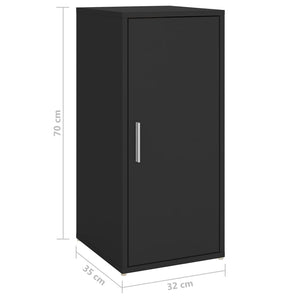 vidaXL Shoe Cabinet Black 32x35x70 cm Engineered Wood