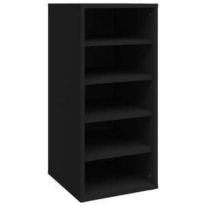 vidaXL Shoe Cabinet Black 31.5x35x70 cm Engineered Wood