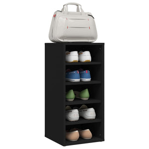 vidaXL Shoe Cabinet Black 31.5x35x70 cm Engineered Wood