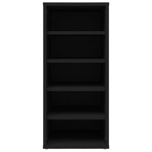 vidaXL Shoe Cabinet Black 31.5x35x70 cm Engineered Wood