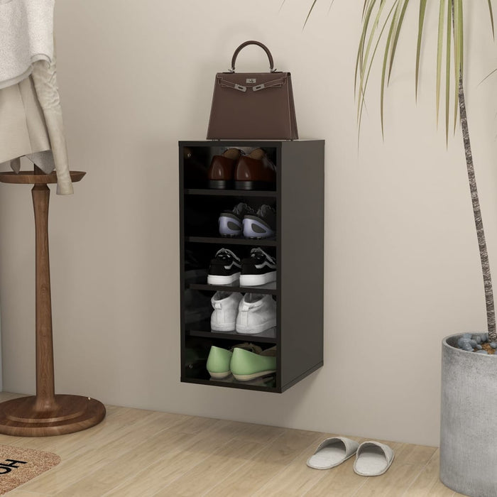 vidaXL Shoe Cabinet Black 31.5x35x70 cm Engineered Wood