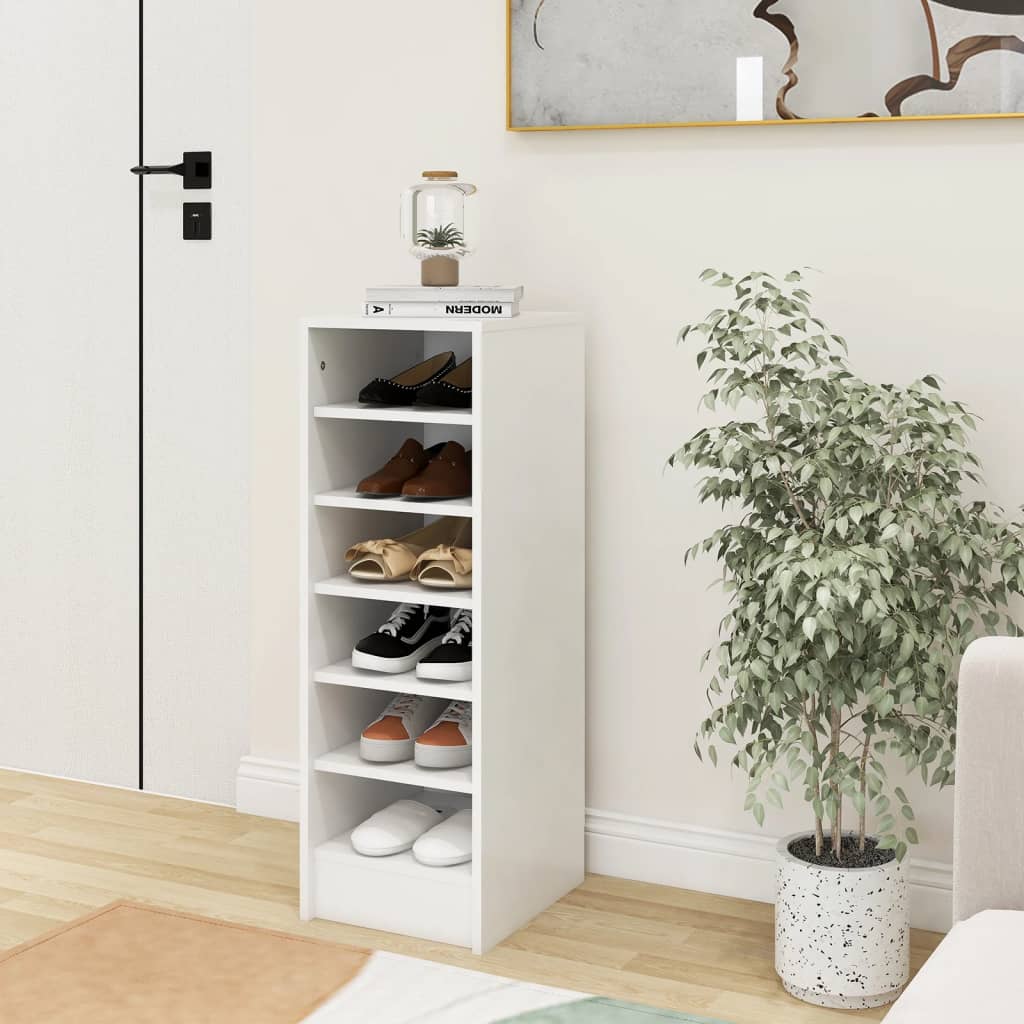 vidaXL Shoe Cabinet White 31.5x35x90 cm Engineered Wood