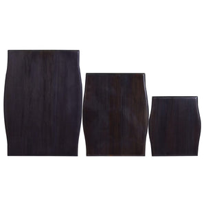 vidaXL Nesting Side Tables 3 pcs Light Black Solid Wood Mahogany