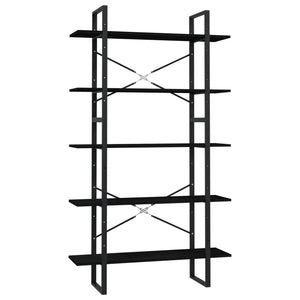 vidaXL 5-Tier Book Cabinet Black 100x30x175 cm Pinewood