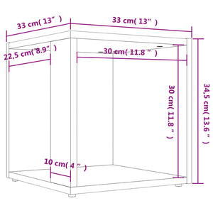 vidaXL Side Table Sonoma Oak 33x33x34.5 cm Engineered Wood