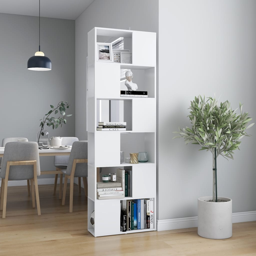 vidaXL Book Cabinet Room Divider White 60x24x186 cm