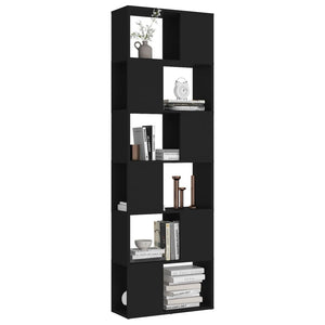 vidaXL Book Cabinet Room Divider Black 60x24x186 cm Engineered Wood