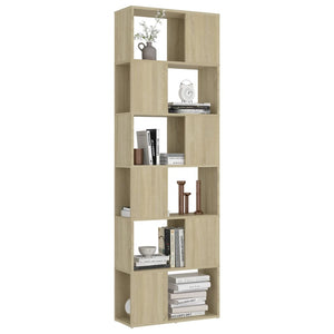 vidaXL Book Cabinet Room Divider Sonoma Oak 60x24x186 cm Engineered Wood