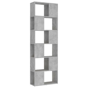 vidaXL Book Cabinet Room Divider Concrete Grey 60x24x186 cm Engineered Wood