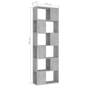 vidaXL Book Cabinet Room Divider Concrete Grey 60x24x186 cm Engineered Wood