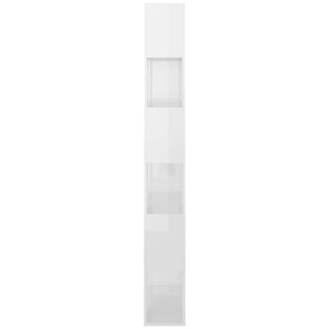 vidaXL Book Cabinet Room Divider High Gloss White 80x24x186 cm Engineered Wood