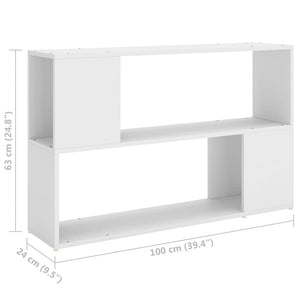 vidaXL Book Cabinet White 100x24x63 cm Engineered Wood