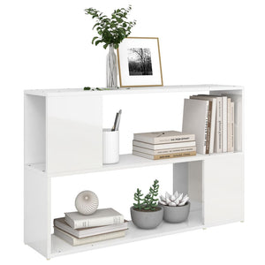 vidaXL Book Cabinet High Gloss White 100x24x63 cm Engineered Wood