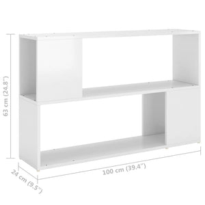 vidaXL Book Cabinet High Gloss White 100x24x63 cm Engineered Wood