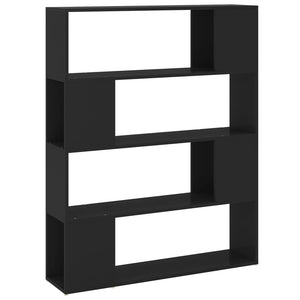 vidaXL Book Cabinet Room Divider Black 100x24x124 cm