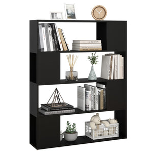 vidaXL Book Cabinet Room Divider Black 100x24x124 cm