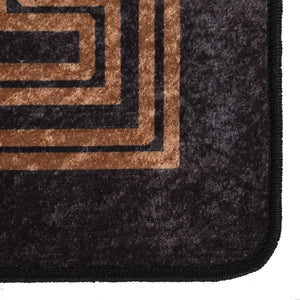 vidaXL Rug Washable 160x230 cm Black and Gold Anti Slip