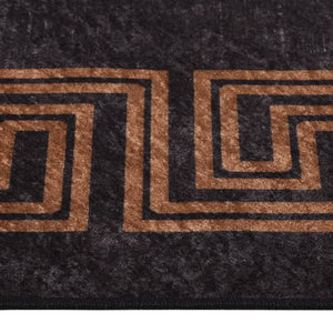 vidaXL Rug Washable 160x230 cm Black and Gold Anti Slip