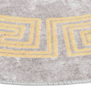 vidaXL Rug Washable φ120 cm Grey Anti Slip