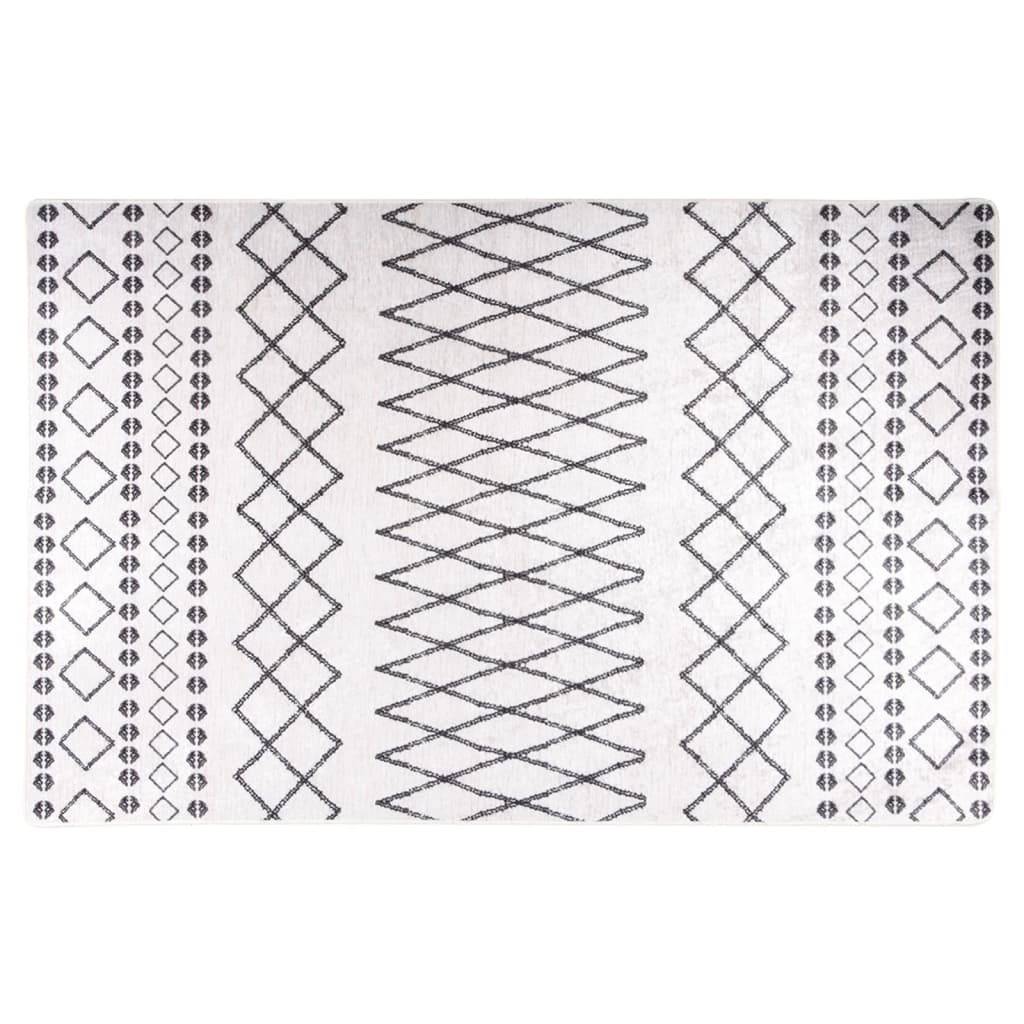 vidaXL Rug Washable 80x150 cm Black and White Anti Slip