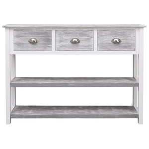 vidaXL Sideboard Antique Grey 108x30x76 cm Solid Paulownia Wood