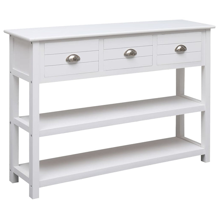 vidaXL Sideboard White 108x30x76 cm Solid Paulownia Wood