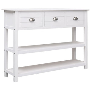 vidaXL Sideboard White 108x30x76 cm Solid Paulownia Wood