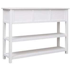 vidaXL Sideboard White 108x30x76 cm Solid Paulownia Wood