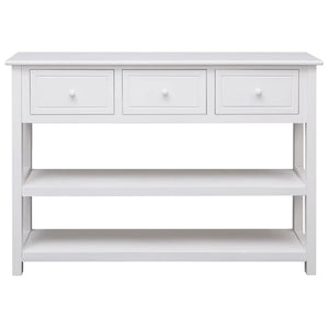 vidaXL Sideboard White 108x30x76 cm Solid Wood Paulownia