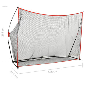 vidaXL Golf Hitting Net 356x92.5x215 cm Metal