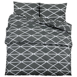 vidaXL Duvet Cover Set Grey 135x200 cm Cotton