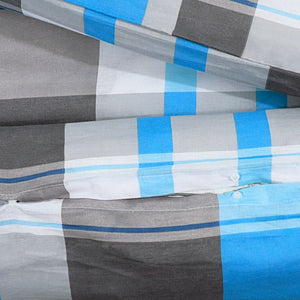 vidaXL Duvet Cover Set Blue and Grey 220x240 cm Cotton