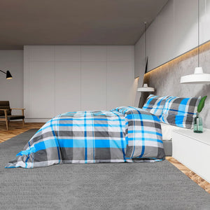 vidaXL Duvet Cover Set Blue and Grey 200x220 cm Cotton