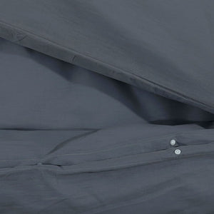 vidaXL Duvet Cover Set Anthracite 135x200 cm Cotton