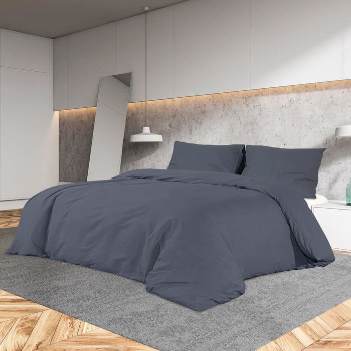 vidaXL Duvet Cover Set Anthracite 200x200 cm Cotton