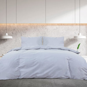 vidaXL Duvet Cover Set Grey 155x220 cm Cotton