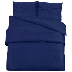 vidaXL Duvet Cover Set Navy Blue 140x200 cm Cotton