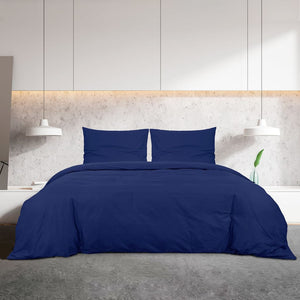 vidaXL Duvet Cover Set Navy Blue 140x200 cm Cotton