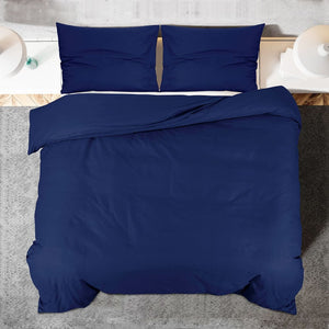 vidaXL Duvet Cover Set Navy Blue 140x200 cm Cotton