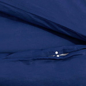 vidaXL Duvet Cover Set Navy Blue 200x200 cm Cotton