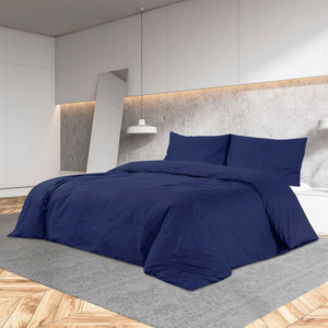 vidaXL Duvet Cover Set Navy Blue 200x200 cm Cotton