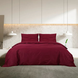 vidaXL Duvet Cover Set Bordeaux 225x220 cm Cotton