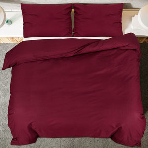 vidaXL Duvet Cover Set Bordeaux 225x220 cm Cotton