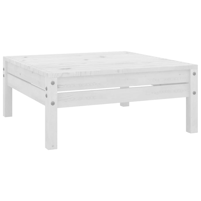 vidaXL Garden Footstool White Solid Pinewood