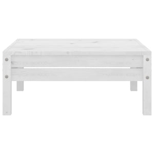 vidaXL Garden Footstool White Solid Pinewood