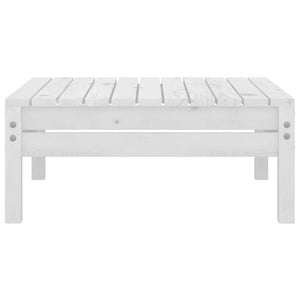 vidaXL Garden Footstool White Solid Pinewood