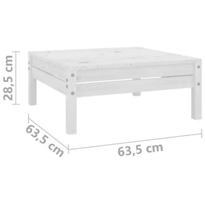 vidaXL Garden Footstool White Solid Pinewood