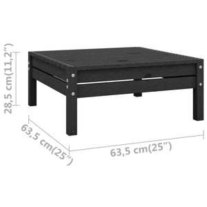 vidaXL Garden Footstool Black Solid Pinewood