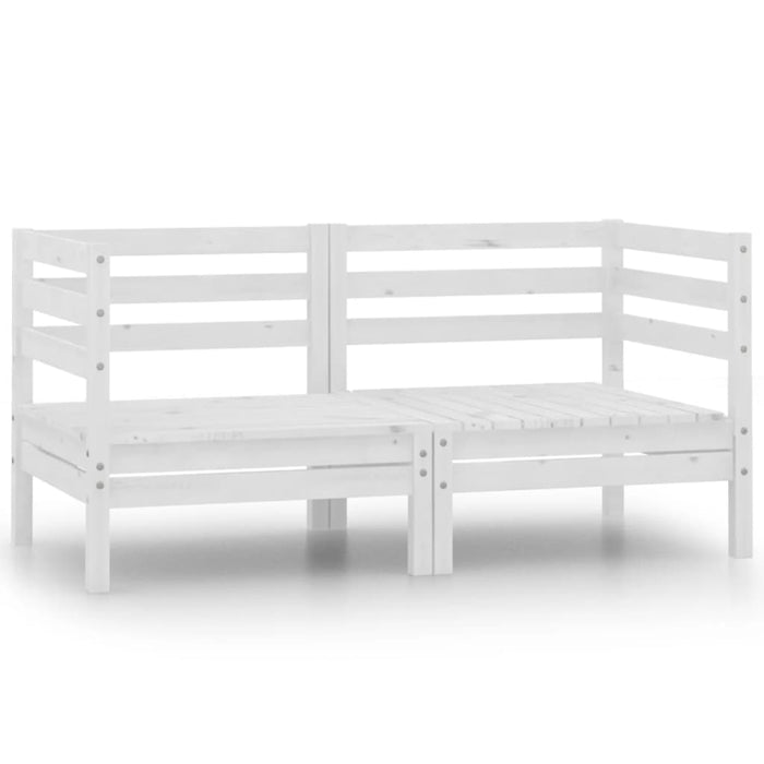 vidaXL Garden Corner Sofas 2 pcs White Solid Pinewood