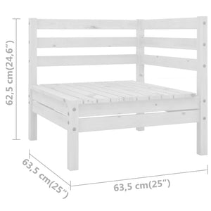 vidaXL Garden Corner Sofas 2 pcs White Solid Pinewood